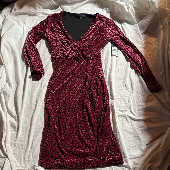 RACHEL Rachel Roy Long Sleeve Dress in Red and Black - Picture 1 of 4